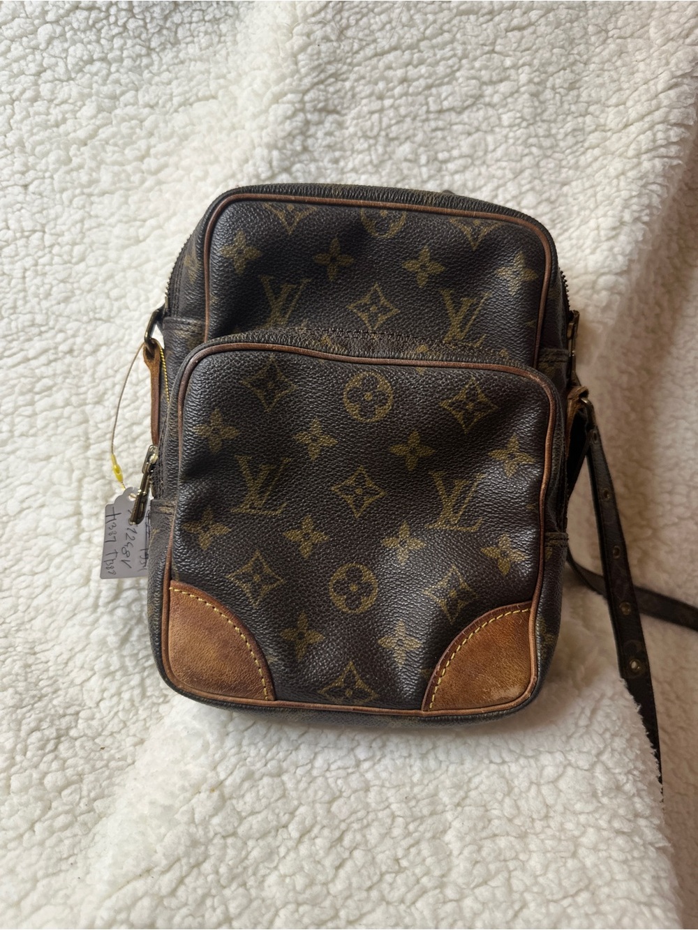 Louis Vuitton Monogram Crossbody in Brown and Tan Leather Trim